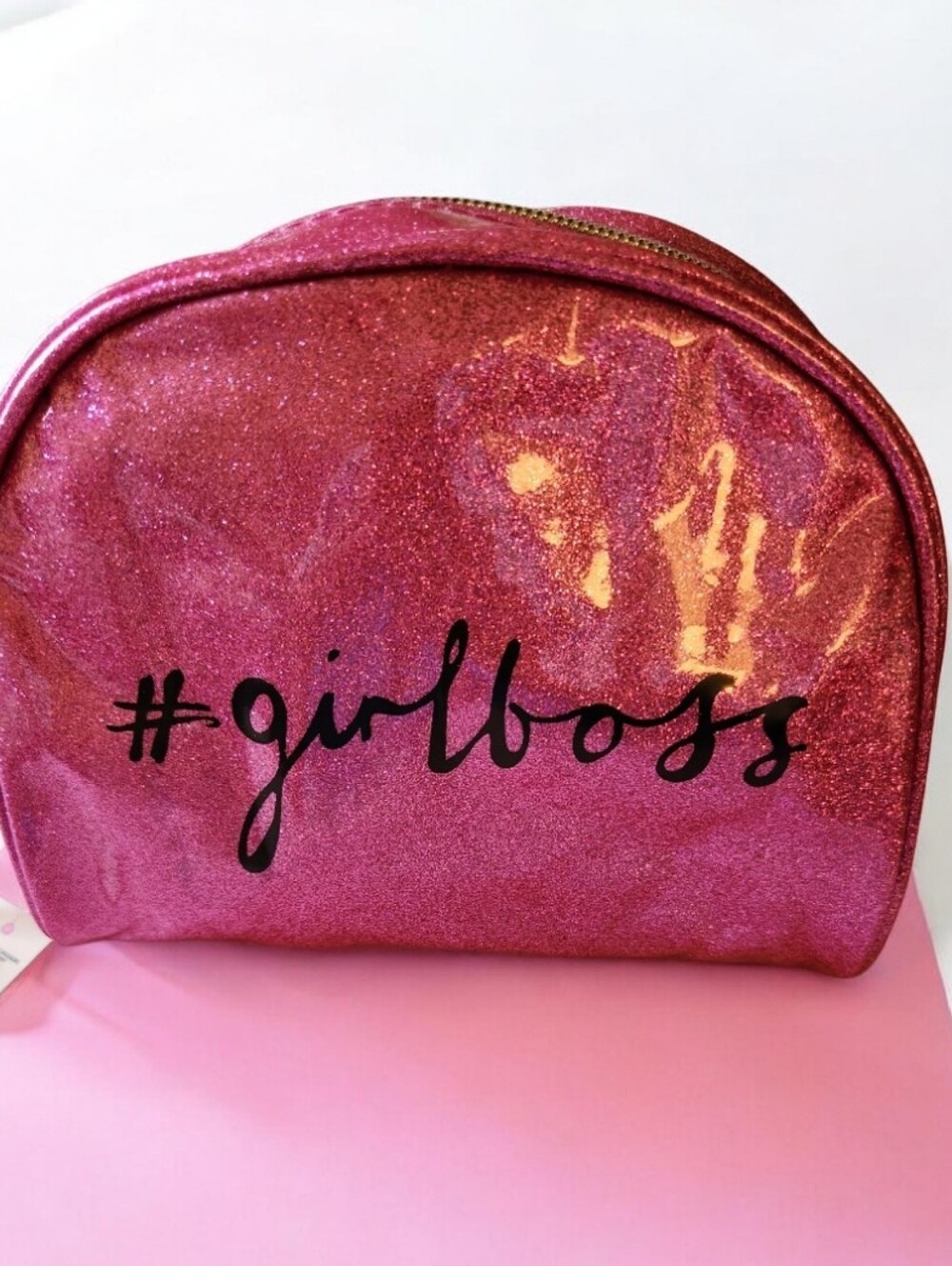 #girlboss Pink Glitter Cosmetic Bag■ Nwt